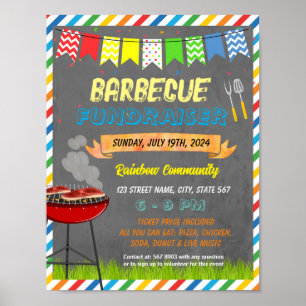 Affiche Modèle de collecte de fonds Barbecue