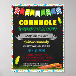 Affiche Modèle de collecte de fonds du tournoi de Cornhole