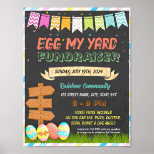 Affiche Modèle de collecte de fonds Egg My Yard