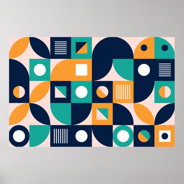 Affiche Modèle de composition de couleur géométrique avec  (Devant)