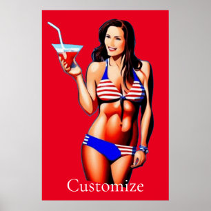 Affiche Modèle de conditionnement physique en bikini patri