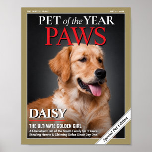 Affiche Modèle de couverture de magazine pour chat personn