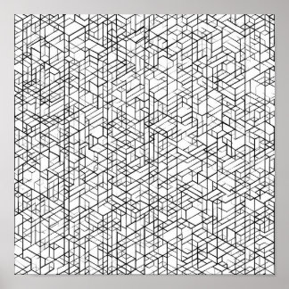 Affiche Modèle de découpage de page de coloriage de grille