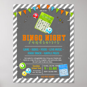 Affiche Modèle de flyer de bingo modifiable pour collecte