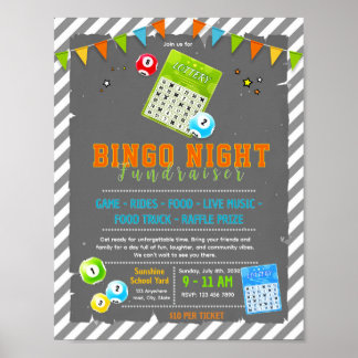 Affiche Modèle de flyer de bingo modifiable pour collecte