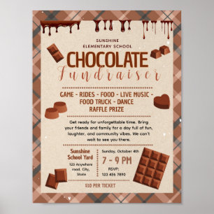 Affiche Modèle de flyer de collecte de fonds en chocolat m