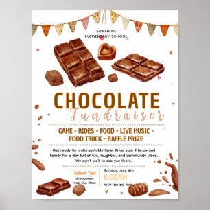 Affiche Modèle de flyer de collecte de fonds en chocolat m