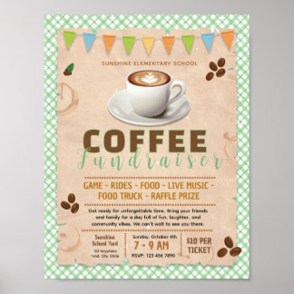 Affiche Modèle de flyer de collecte de fonds pour café mod