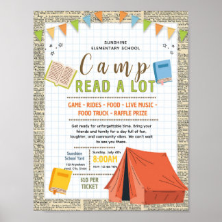Affiche Modèle de flyer de collecte de fonds pour camp de