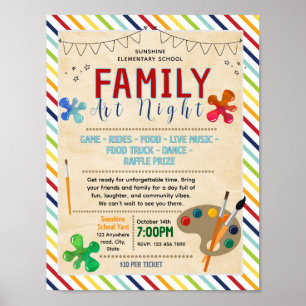 Affiche Modèle de flyer de collecte de fonds pour une soir