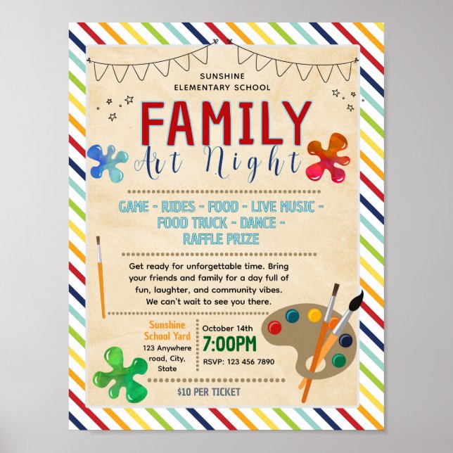 Affiche Modèle de flyer de collecte de fonds pour une soir (Devant)