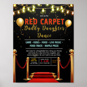 Affiche Modèle de flyer de collecte de fonds sur tapis rou
