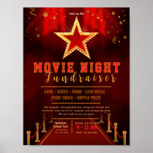 Affiche Modèle de flyer de collecte de fonds sur tapis rou