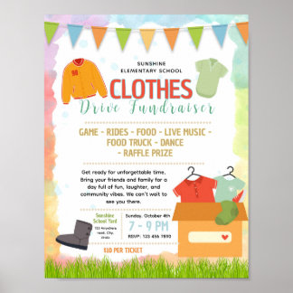 Affiche Modèle de flyer de collecte de vêtements à modifie