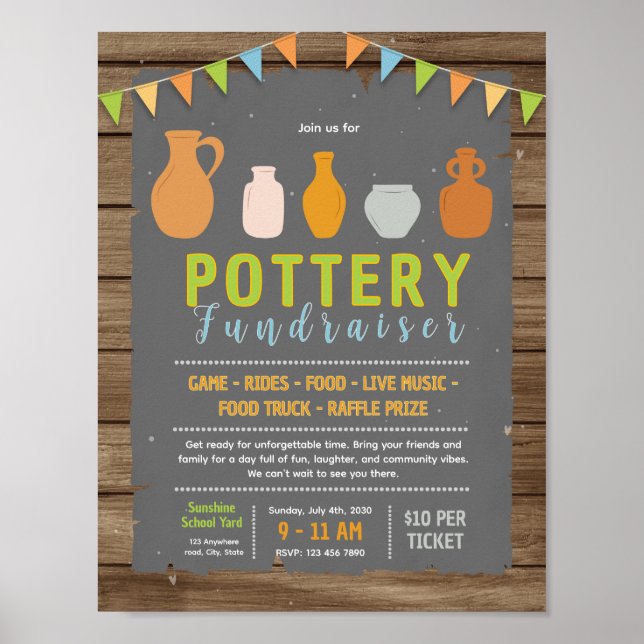Affiche Modèle de flyer de cours de poterie modifiable (Devant)