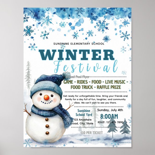 Affiche Modèle de flyer de festival d'hiver modifiable (Devant)