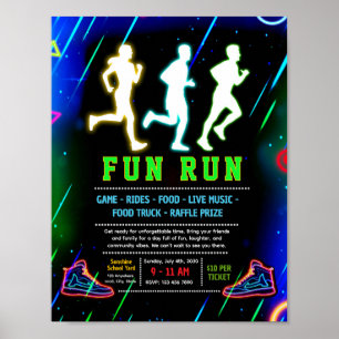 Affiche Modèle de flyer de financement de course amusante