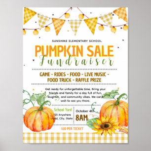 Affiche Modèle de flyer de vente de citrouilles pour colle