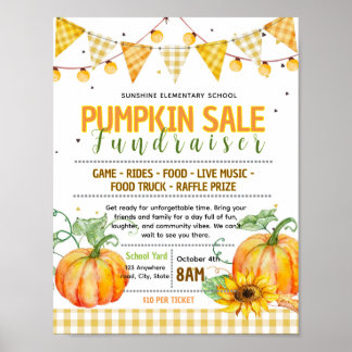 Affiche Modèle de flyer de vente de citrouilles pour colle