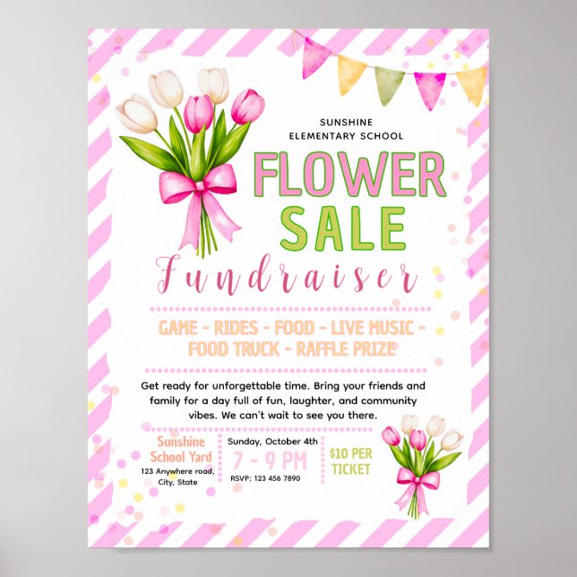 Affiche Modèle de flyer de vente de fleurs modifiable pour (Devant)