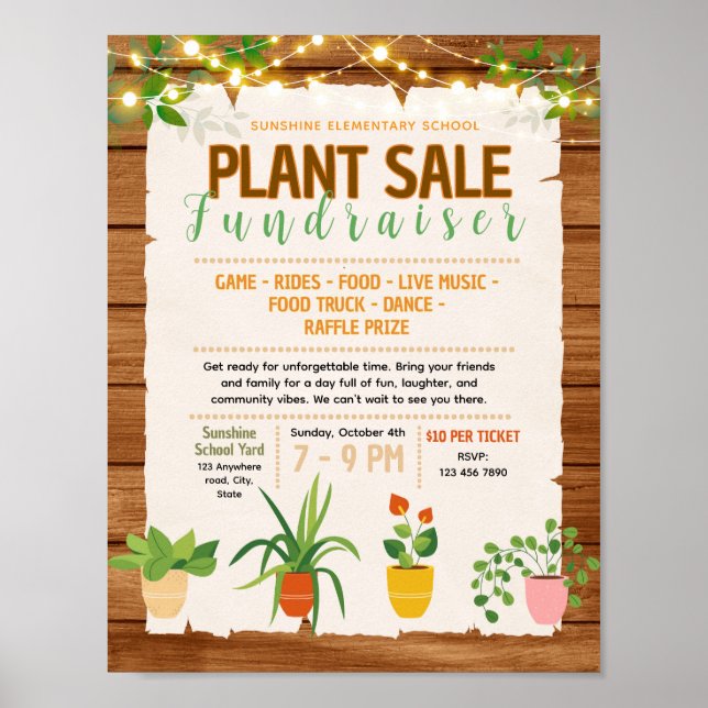 Affiche Modèle de flyer de vente de plantes à modifier pou (Devant)