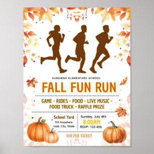 Affiche Modèle de flyer modifiable de marathon d'automne d