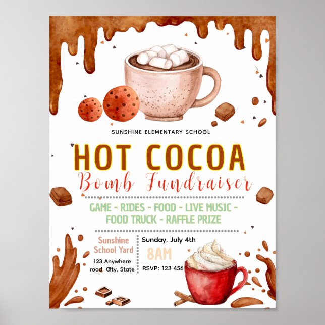 Affiche Modèle de flyer modifiable pour bombe de chocolat  (Devant)