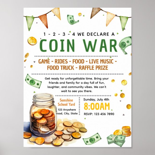 Affiche Modèle de flyer modifiable pour collecte de fonds  (Devant)