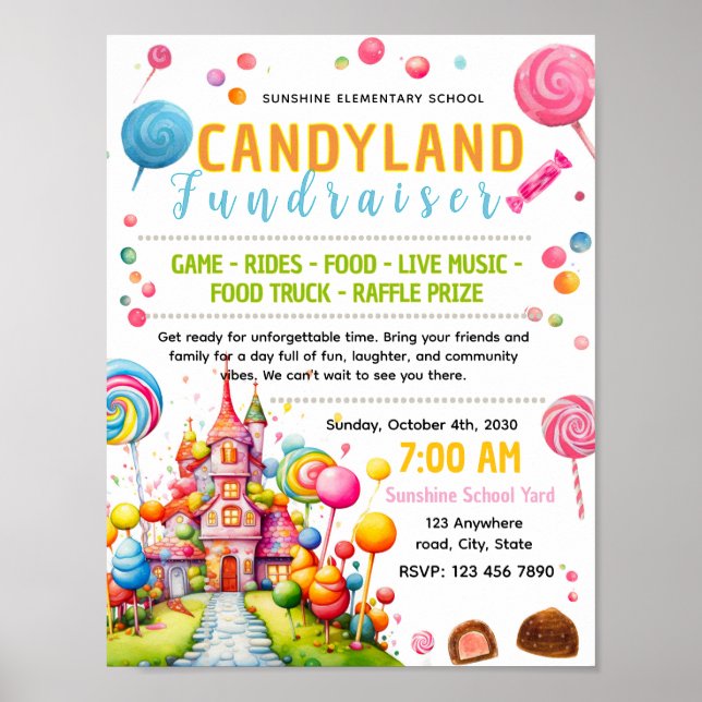 Affiche Modèle de flyer modifiable pour collecte de fonds  (Devant)