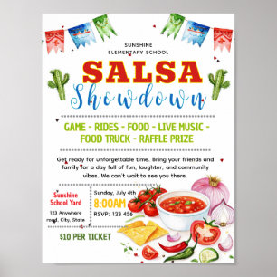 Affiche Modèle de flyer modifiable pour concours de salsa