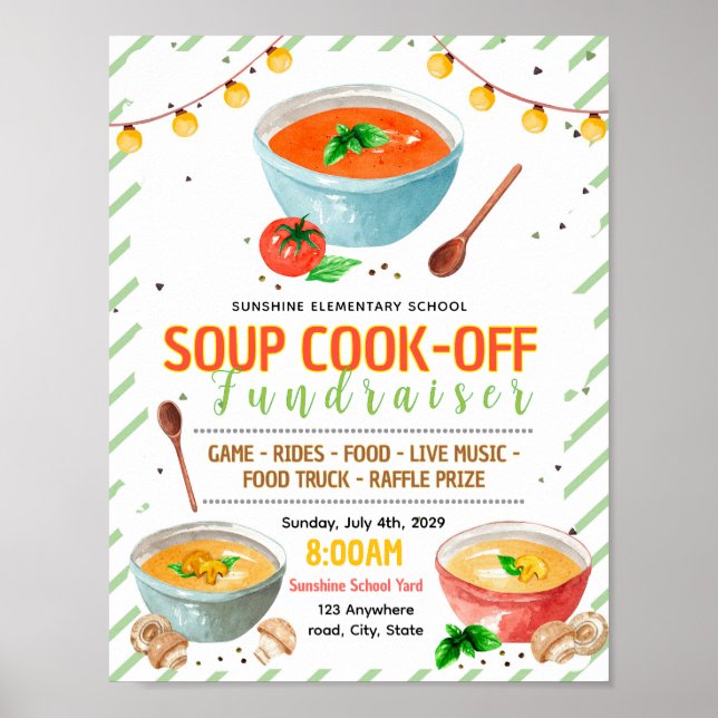 Affiche Modèle de flyer modifiable pour concours de soupe  (Devant)