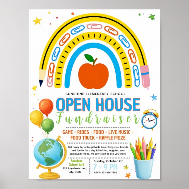 Affiche Modèle de flyer modifiable pour la rentrée scolair (Devant)