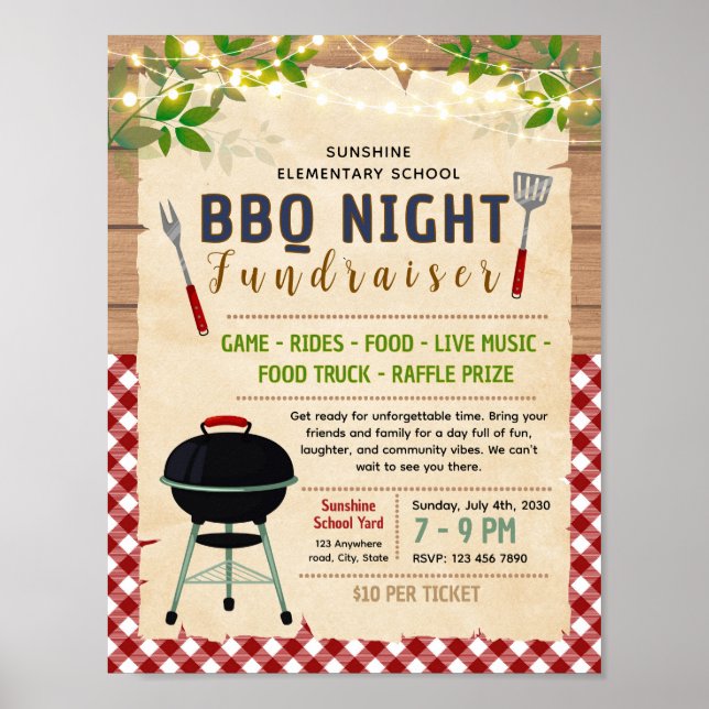 Affiche Modèle de flyer modifiable pour un barbecue de col (Devant)