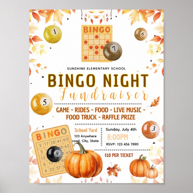 Affiche Modèle de flyer modifiable pour un bingo de collec (Devant)
