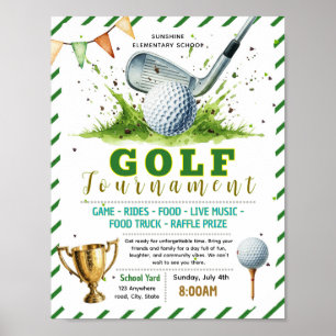 Affiche Modèle de flyer modifiable pour un tournoi de golf