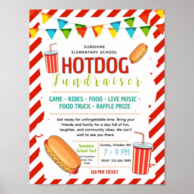Affiche Modèle de flyer modifiable pour une collecte de fo (Devant)