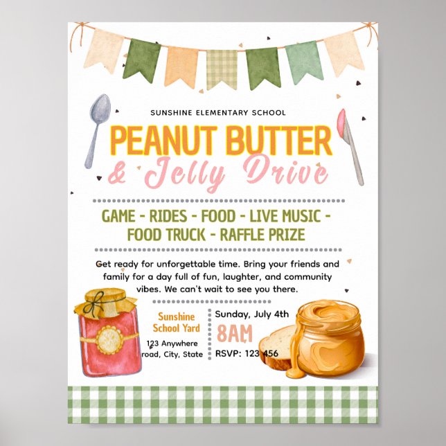 Affiche Modèle de flyer modifiable pour une collecte de fo (Devant)