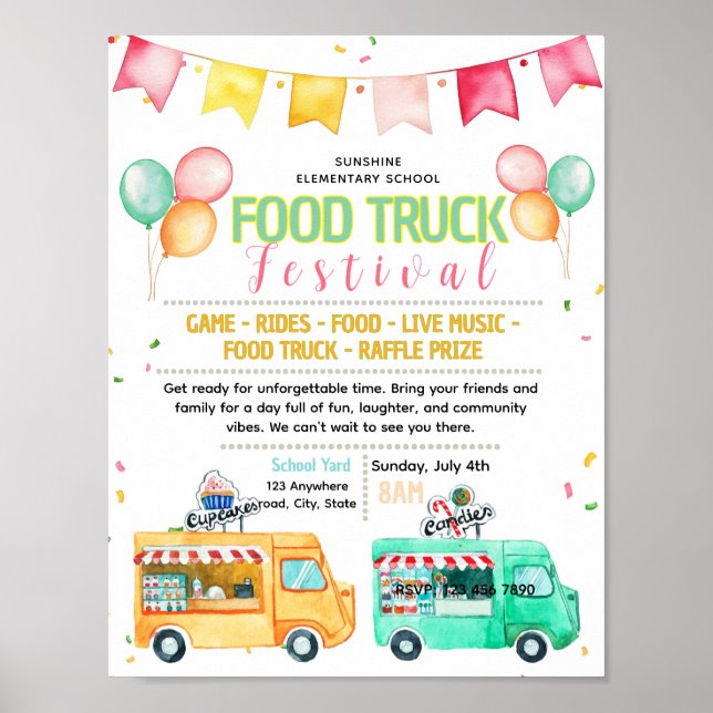Affiche Modèle de flyer modifiable pour une collecte de fo (Devant)
