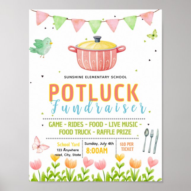 Affiche Modèle de flyer modifiable pour une collecte de fo (Devant)