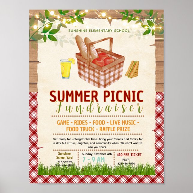 Affiche Modèle de flyer modifiable pour une journée de piq (Devant)