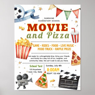 Affiche Modèle de flyer modifiable pour une soirée cinéma 