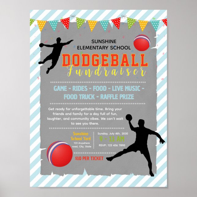 Affiche Modèle de flyer modifiable pour une soirée de dodg (Devant)