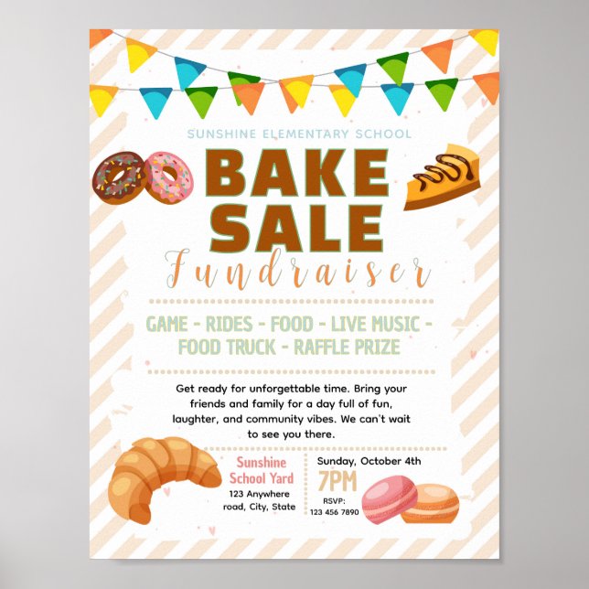 Affiche Modèle de flyer modifiable pour une vente de pâtis (Devant)