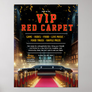 Affiche Modèle de flyer tapis rouge limousine modifiable