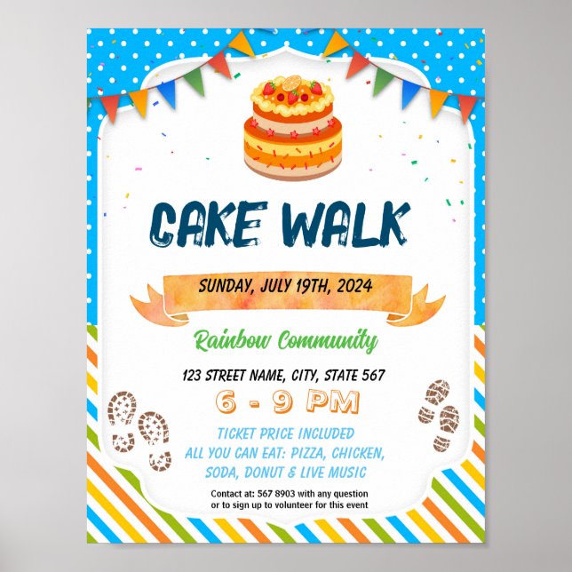 Affiche Modèle de gâteau musical Cake walk (Devant)