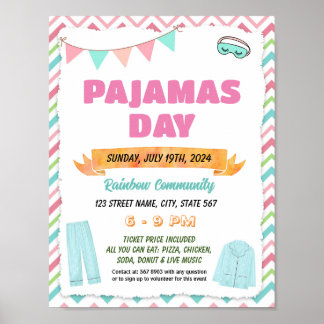 Affiche Modèle de l'affiche du prospectus du jour du pyjam
