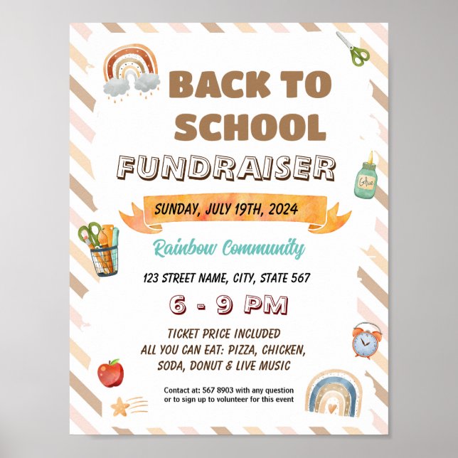 Affiche Modèle de l'école d'arc-en-ciel de Boho (Devant)