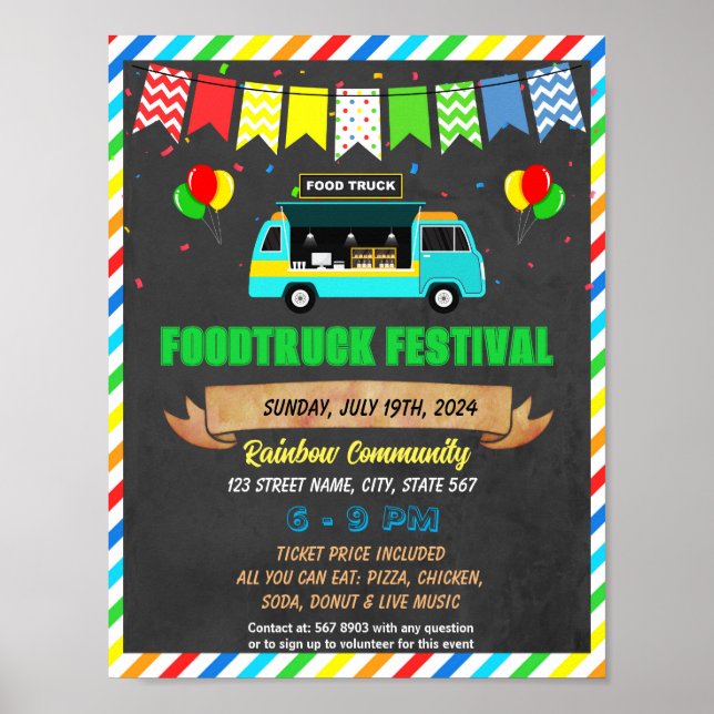 Affiche Modèle de l'événement Food Truck (Devant)