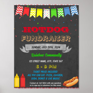 Affiche Modèle de l'événement Hot dog Fundraiser