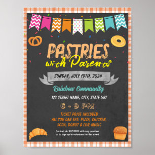 Affiche Modèle de l'événement Pâtisseries avec parents